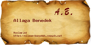 Allaga Benedek névjegykártya